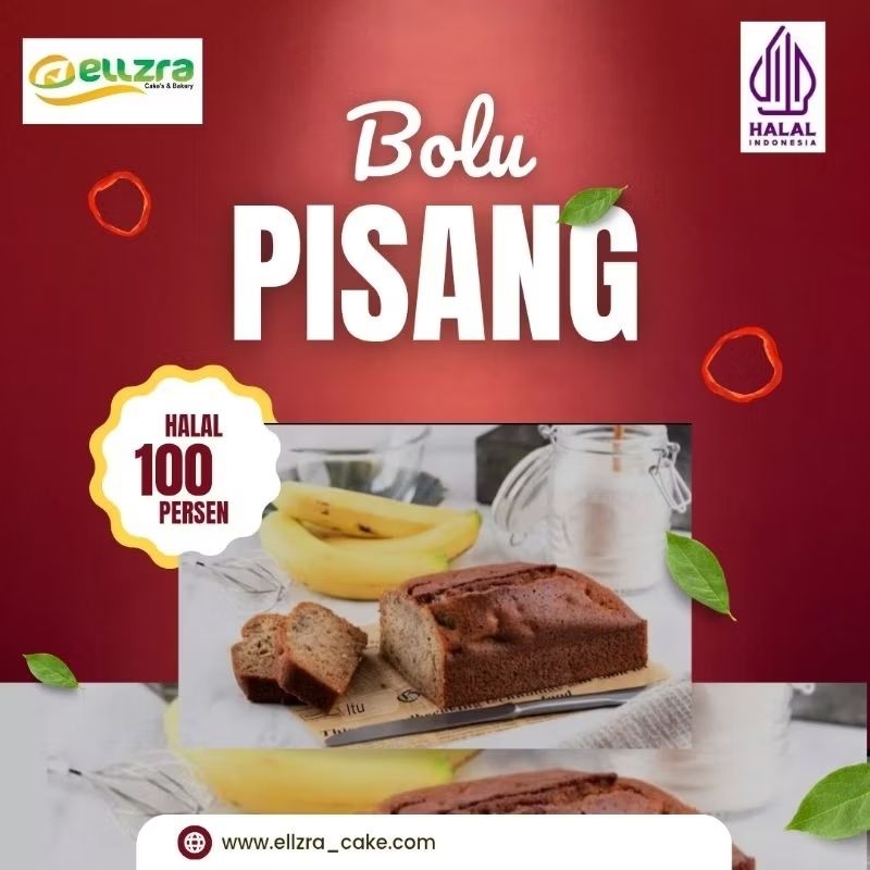 

Bolu pisang Ellzra, tanpa bahan pengawet.