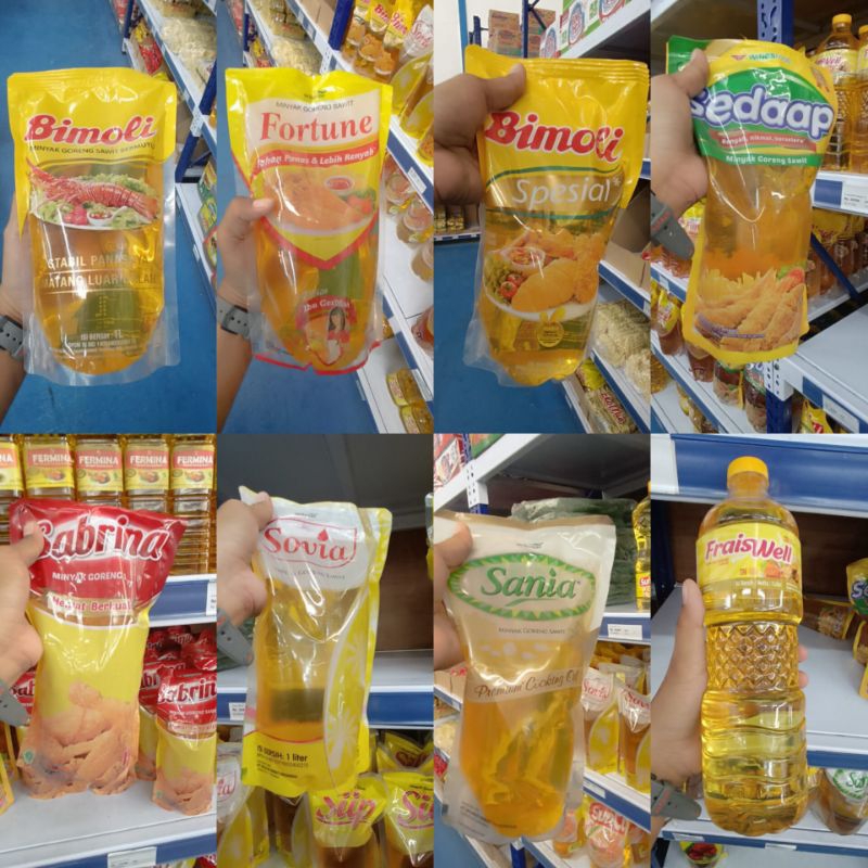 

minyak goreng 1 liter tersedia bergai jenis & merk
