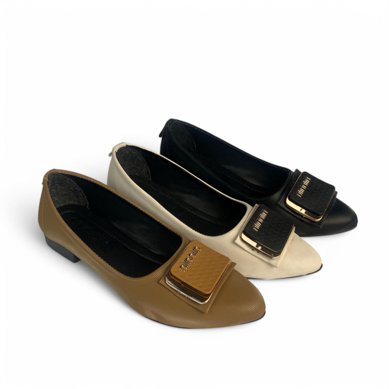 Sepatu Kerja Wanita Hak Chunky Heels 3cm Flat Shoes 001