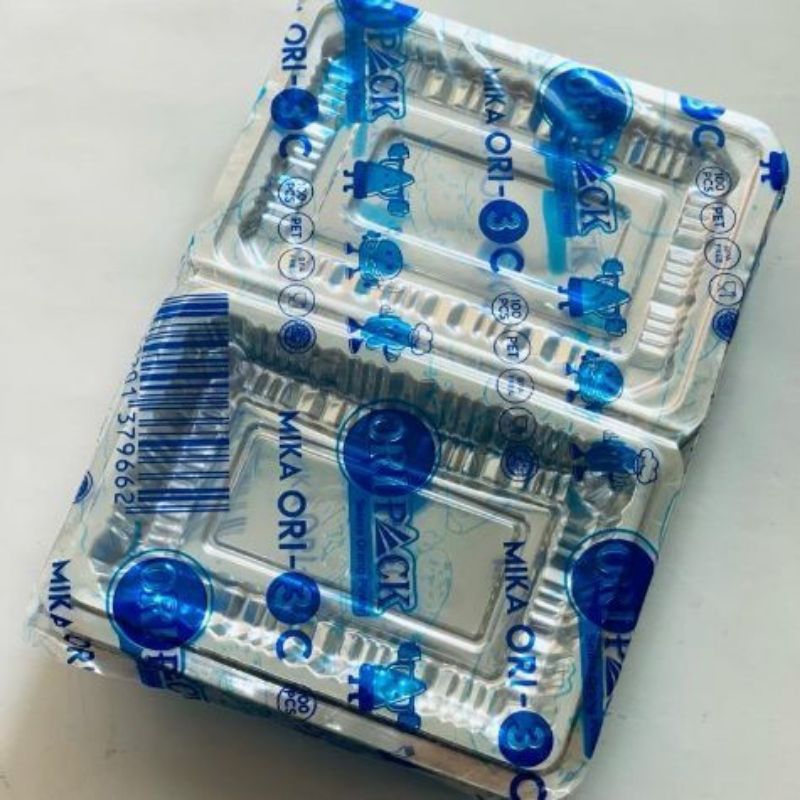 Mika Ori 3C isi 100Pcs / Kotak Jajan Plastik