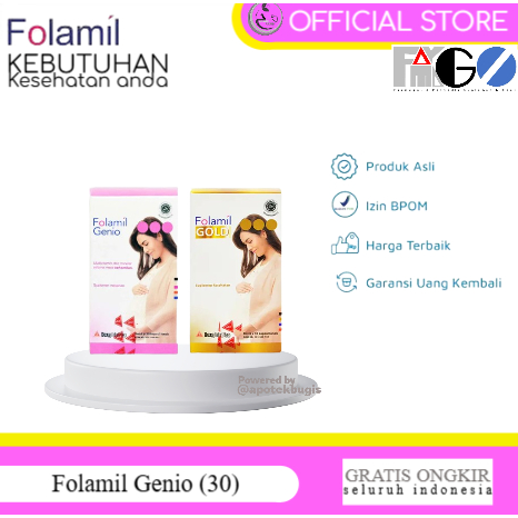 Folamil Genio dan Folamil Gold isi 30 - Suplemen Kehamilan isi 30 kapsul -Outlet Shopee