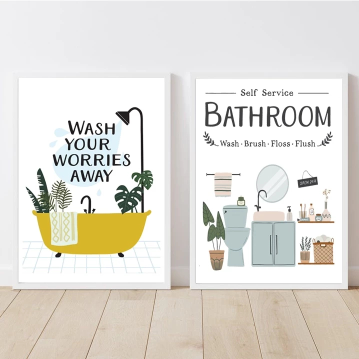 Hiasan Dinding Kamar Mandi Bathroom - Wall Decor Toilet Aesthetic Minimalis