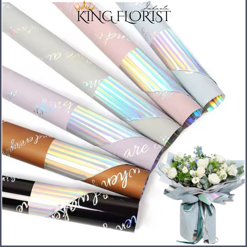 

Flower Wrapping Paper Cellophane Hologram Kertas Bouquet Ecer 6064