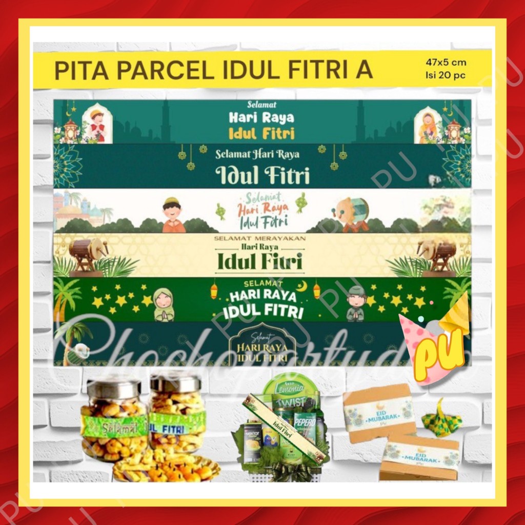 

Paper Belt Idul Fitri A Isi 20 / Belt Box Kue Lebaran / Label Toples Jar Hampers Lebaran / Label Parcel