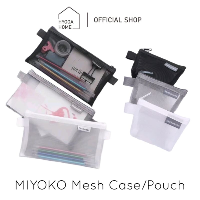 

Hygga Home MIYOKO Mesh Bag Pouch Kotak Pensil Alat Tulis Jaring Transparan Mini Pouch Dompet Koin Kosmetik dgn Resleting