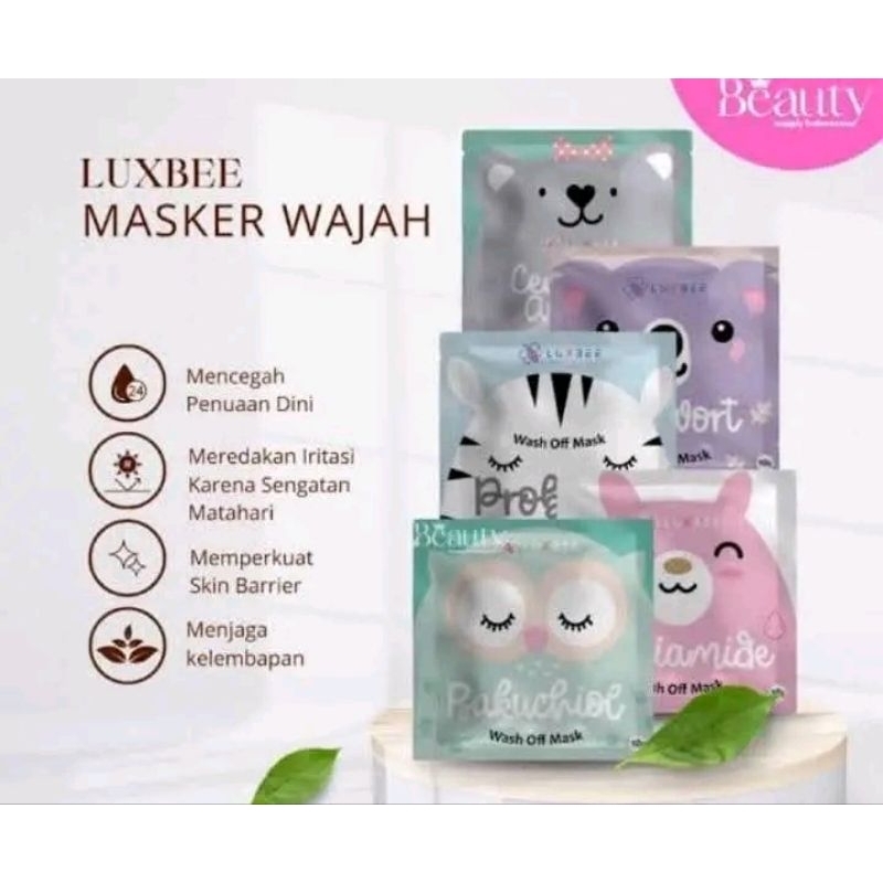 MASKER WAJAH LUXBEE || MASKER LUXBEE BUBUK. BPOM
