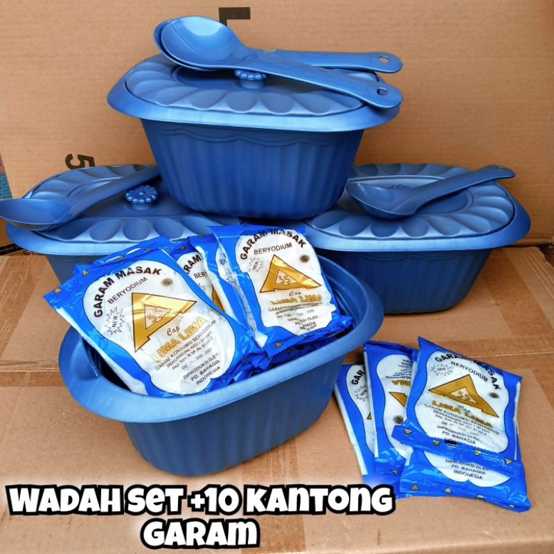 

garam dapur beryodium halal kemasan 100 gram paket hemat gratis wadah set