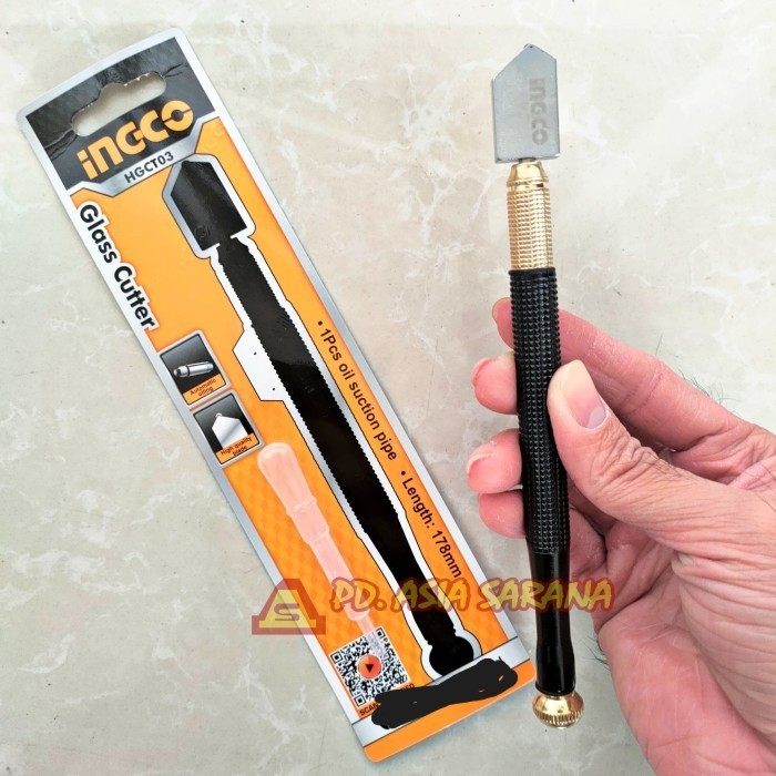 

Pisau Potong Kaca Minyak INGCO HGCT03 Oil Glass Cutter Knife Rolling Pemotong