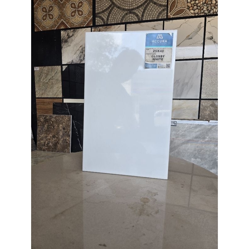 keramik dinding 25x40 glosy white