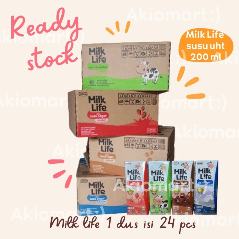 

Susu UHT Milk Life 200 ml 1 dus / karton isi 24 pcs