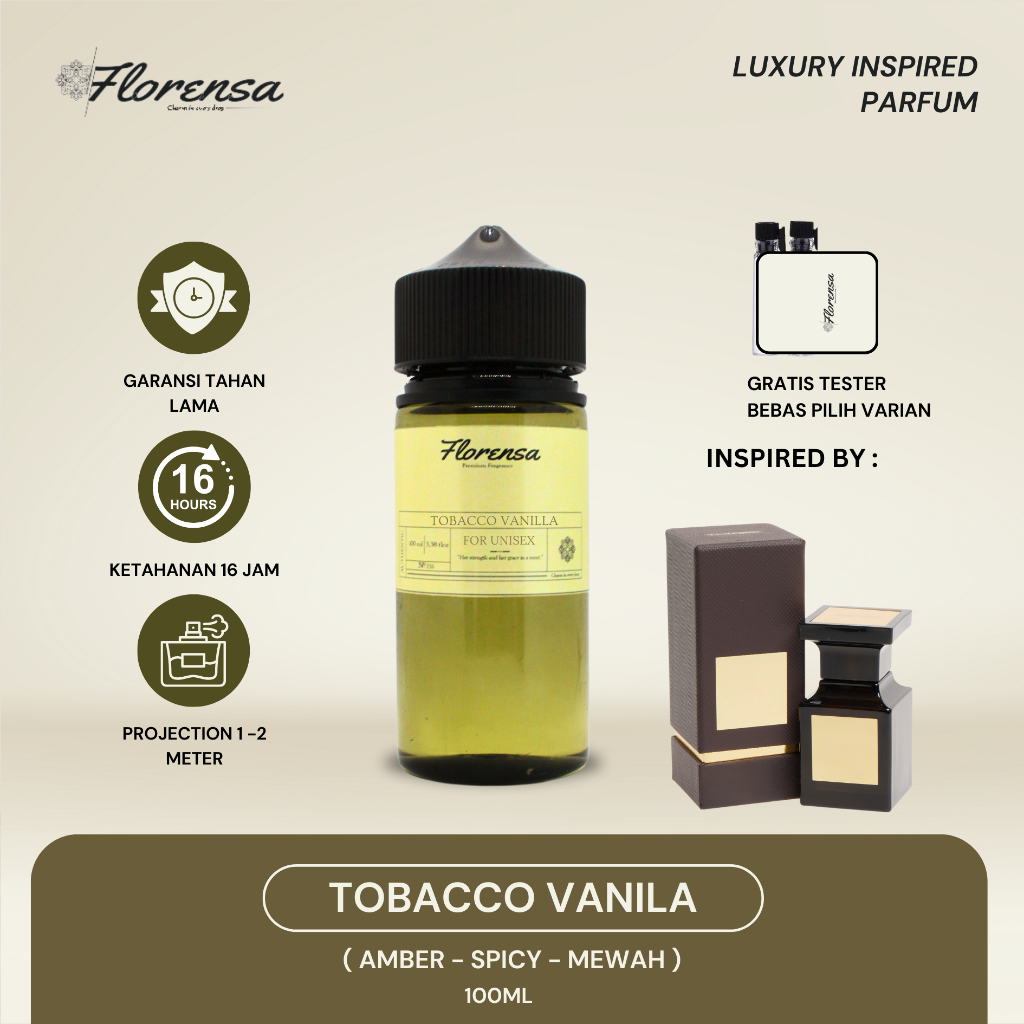 Parfum Bibit Murni Tobacco Vanila Minyak Wangi Non Alkohol 100ml Aroma Spicy Amber Oud | Biang Farfu