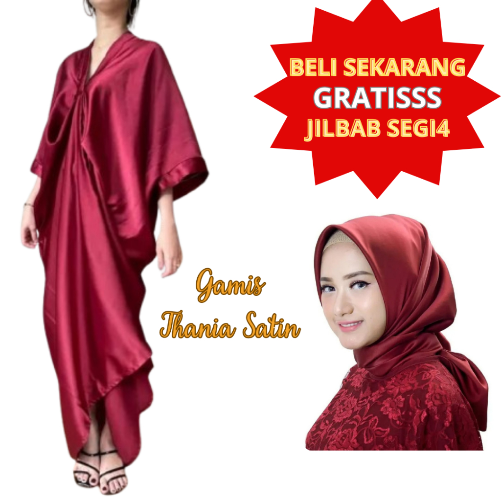 Gamis Kaftan Remaja Dress Kaftan Viral Terbaru Longdress Satin Kaftan Saten Kekinian Baju Pesta Kond