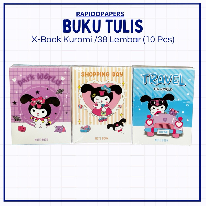 

Buku Tulis Kuromi Isi 38 Lembar X-BOOK | 1 Pack isi 10 Buku | Alat tulis Kantor
