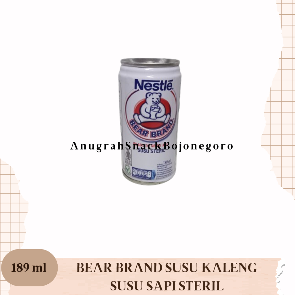 

Bear Brand Susu Kaleng Susu Sapi Steril 189ml