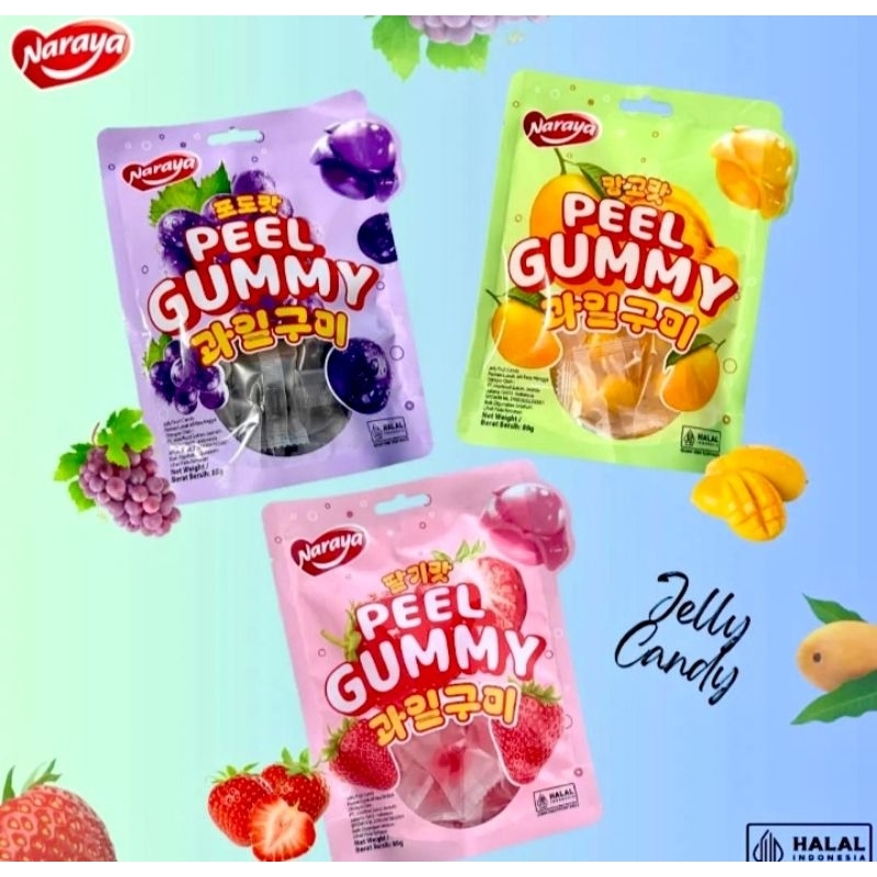 

Naraya Peel Gummy Jelly Fruit Candy Permen Lunak Jeli 80gr Impor China