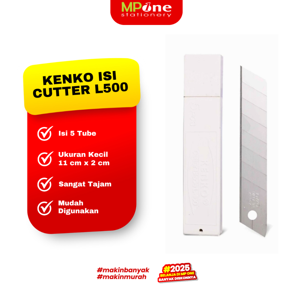 

(1 TUBE) Kenko Isi Cutter Besar L500 Isi 5 Pcs / Refill Isi Cutter Tajam Kenko L500