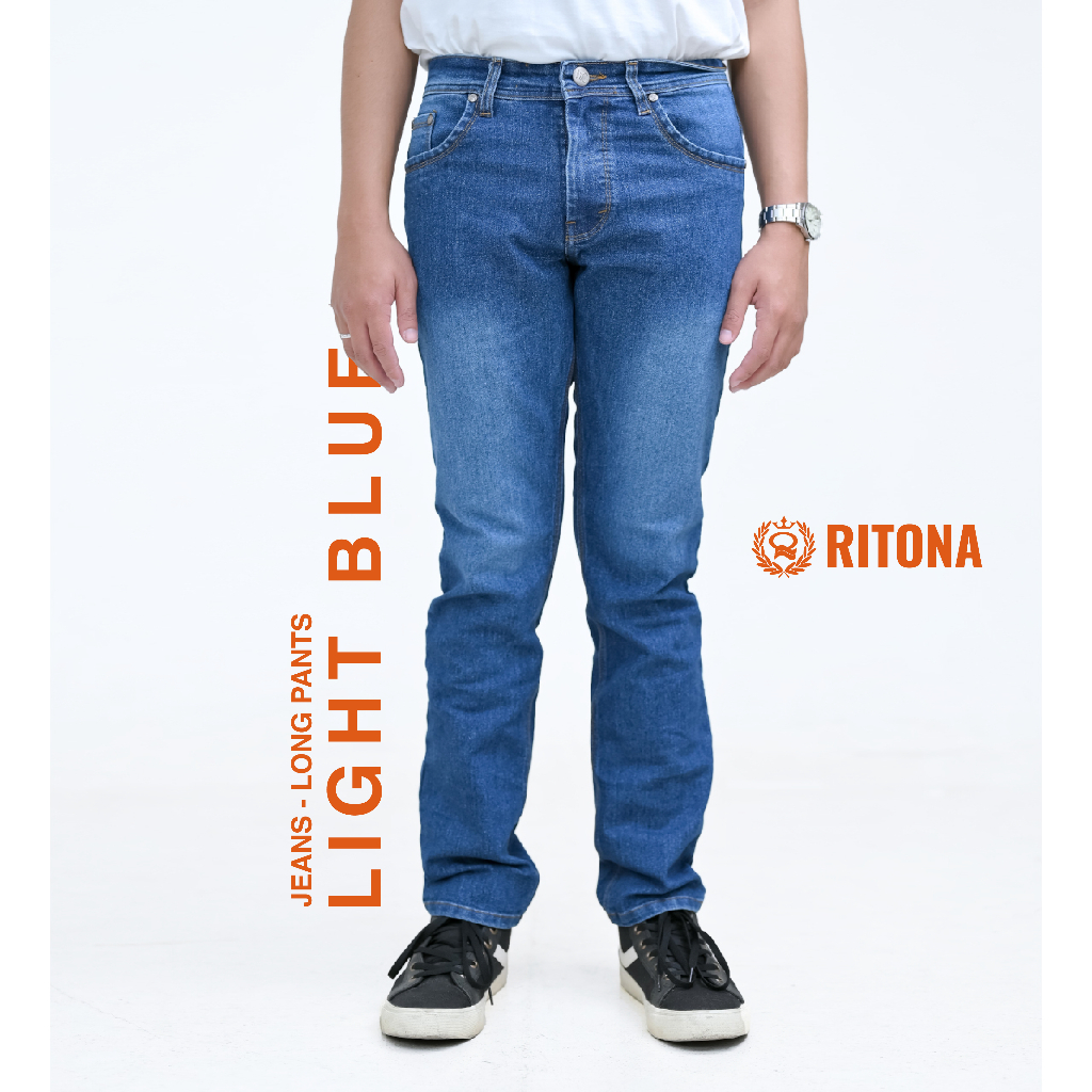 Ritona Denim Pants Light Blue - Celana Panjang Denim Pria