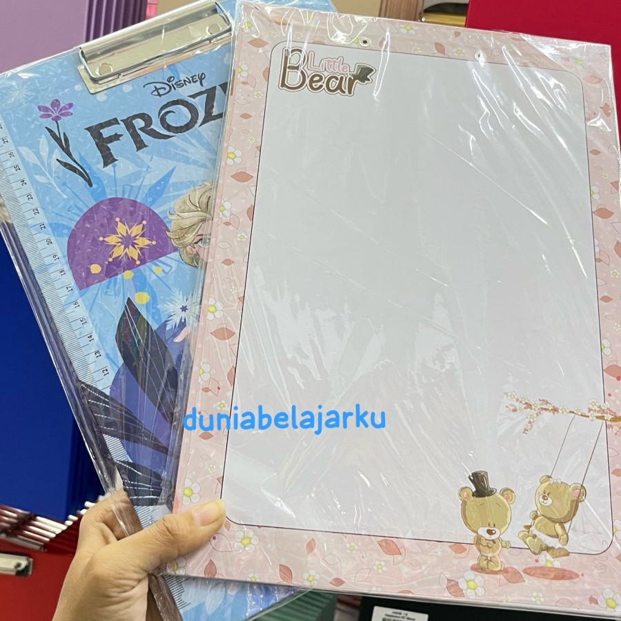 

Clipboard Papan Jalan Ujian Karakter Fancy 2 Muka Motif Depan Belakang