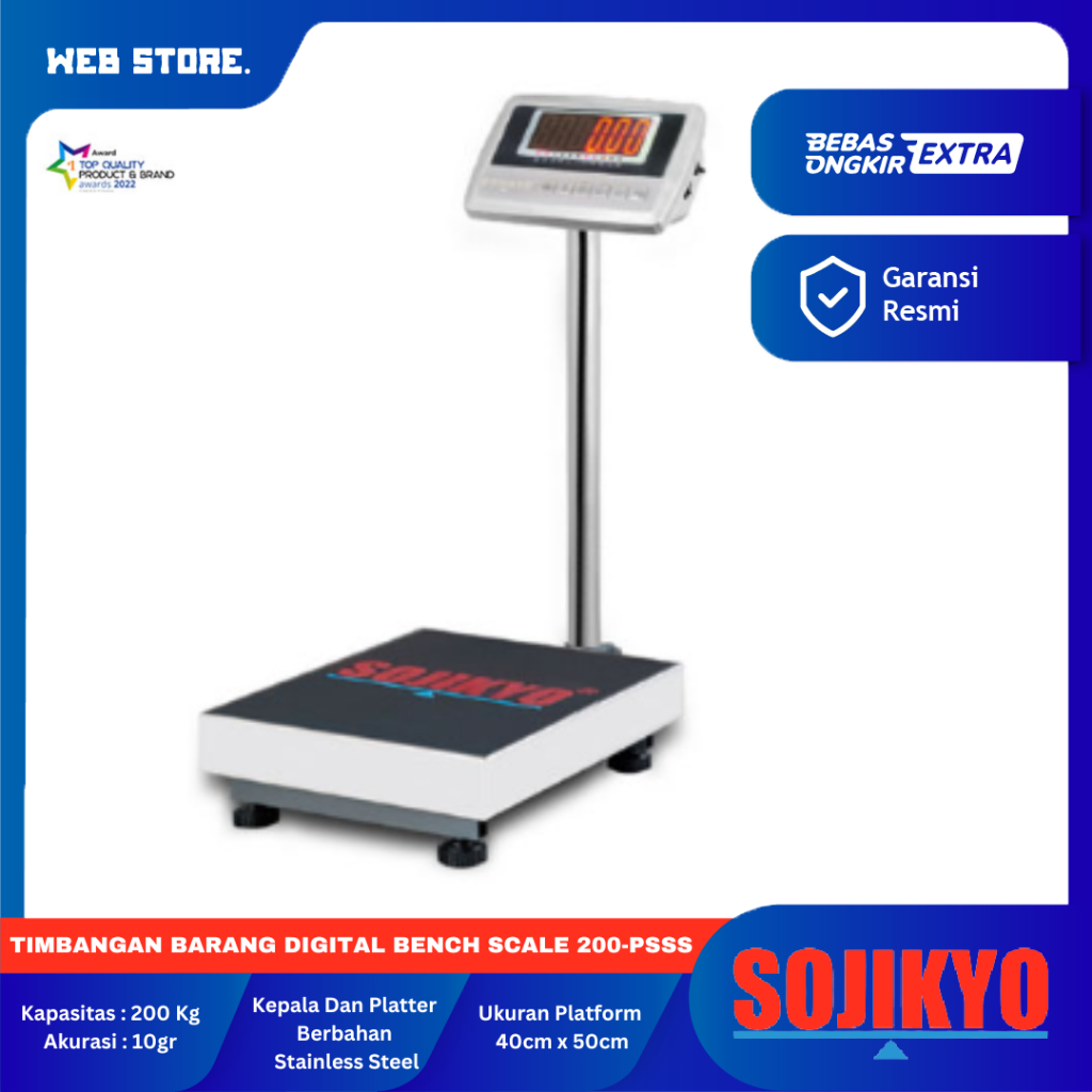 Timbangan Duduk Digital 200kg Dudukan Stainless Timbangan Buah Barang 100kg 150kg 300kg PSSS SOJIKYO