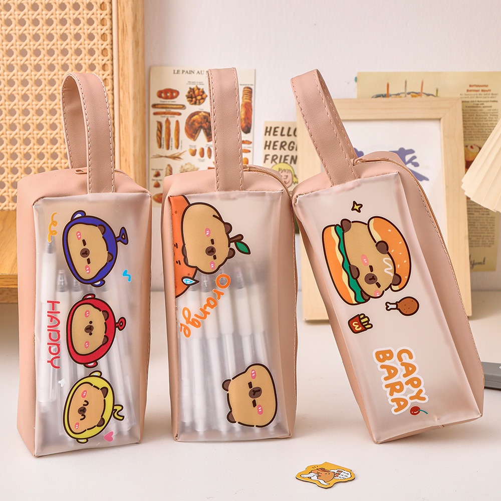 

TEMPAT PENSIL PREMIUM CAPYBARA BAHAN KULIT PU / KOTAK PENSIL UKURAN BESAR / POUCH BAG STORAGE BAG