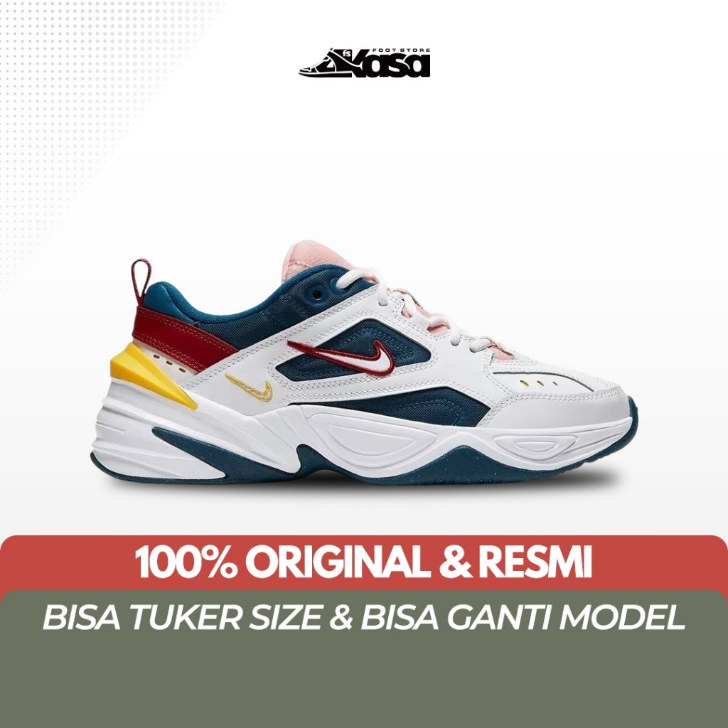 Sepatu Olahraga Wanita Nike M2K Tekno Blue Force Summit White Chrome Yellow