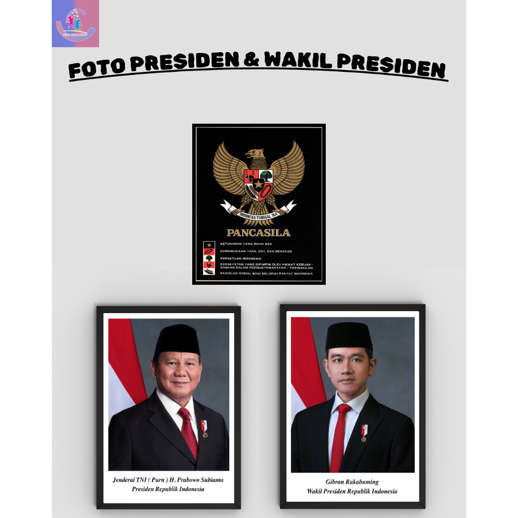 FOTO+BINGKAI PRESIDEN & WAKIL PRESIDEN 10R