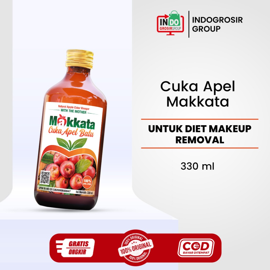 Cuka Apel Organik Makkata - Untuk Diet & Skincare Wajah - 330ml