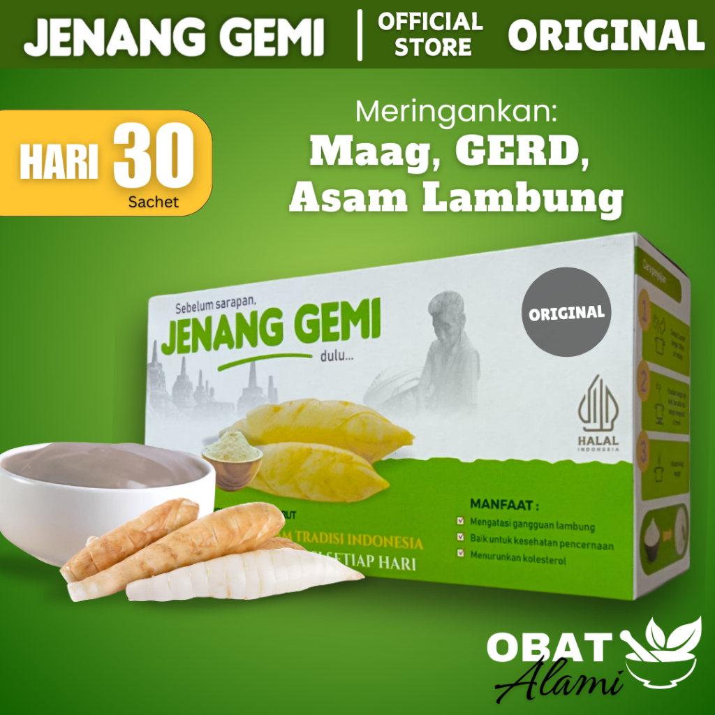 

Jenang Gemi | Obat Herbal atasi Maag, Asam Lambung, Gerd | Original, Gula Aren, Vanila, Klepon -