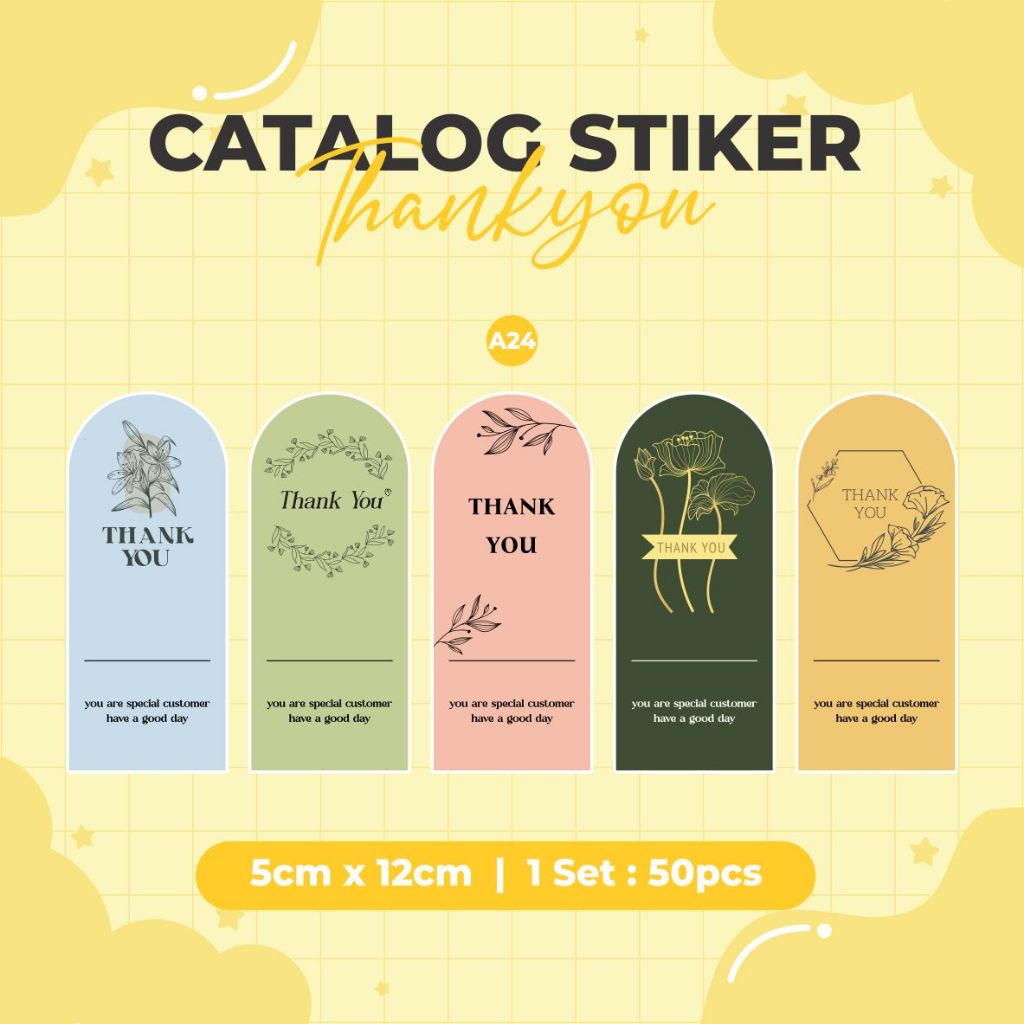 [50PCS] STIKER THANK YOU - STIKER LABEL THANK YOU - STIKER OPEN ME - STIKER KEMASAN 5x12CM