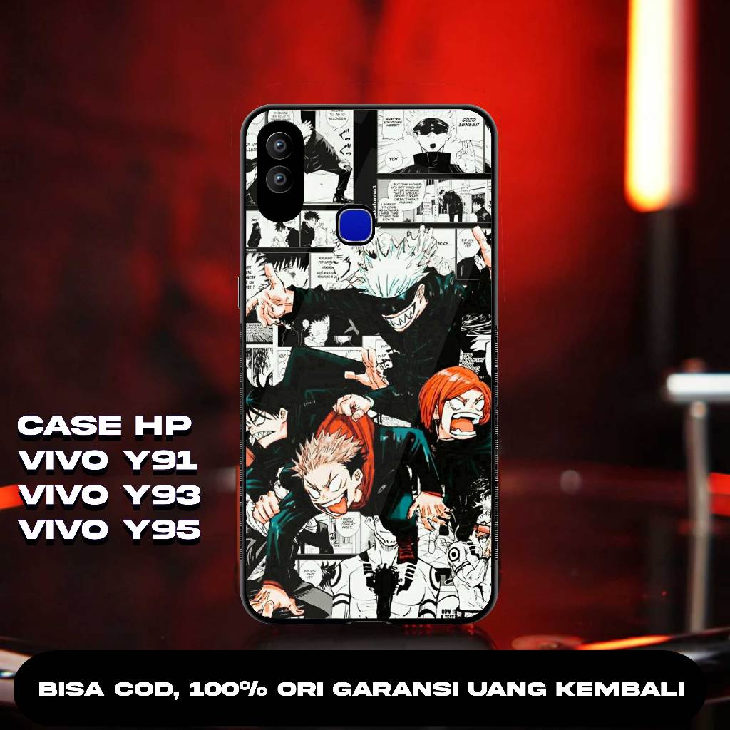 CASE VIVO Y91 / Y93  SOFTCASE VIVO Y95 CASING VIVO Y91 PREMIUM GLASS GLOSSY MOTIF JJK