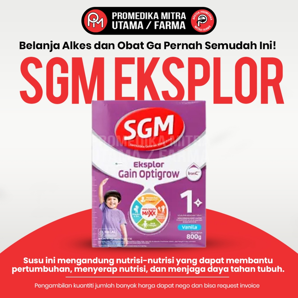 

SGM Eksplor Gain Optigrow 1 Tahun + 800 gram Vanilla / Susu Formula / SGM Ungu