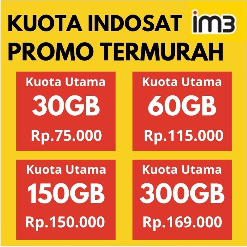 PROMO TERMURAH ISI ULANG KUOTA IM3 INDOSAT FREFOOM UNLIMITED VOUCHER PAKET DATA KUOTA
