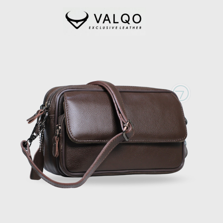 Tas Wanita Kulit Sapi Asli Clutch LOTUS By Valqo Pouch Sling Bag Cewe Premium Leather