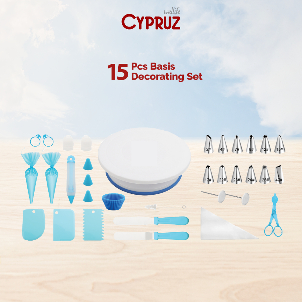 Cypruz Perlengkapan Kue Set Basic Decorating 15 Pcs