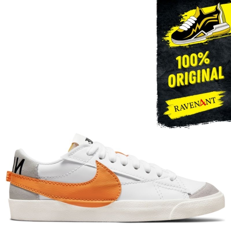 NIKE Blazer Low 77 Jumbo White Alpha Orange ORIGINAL - Sepatu Sneakers Pria
