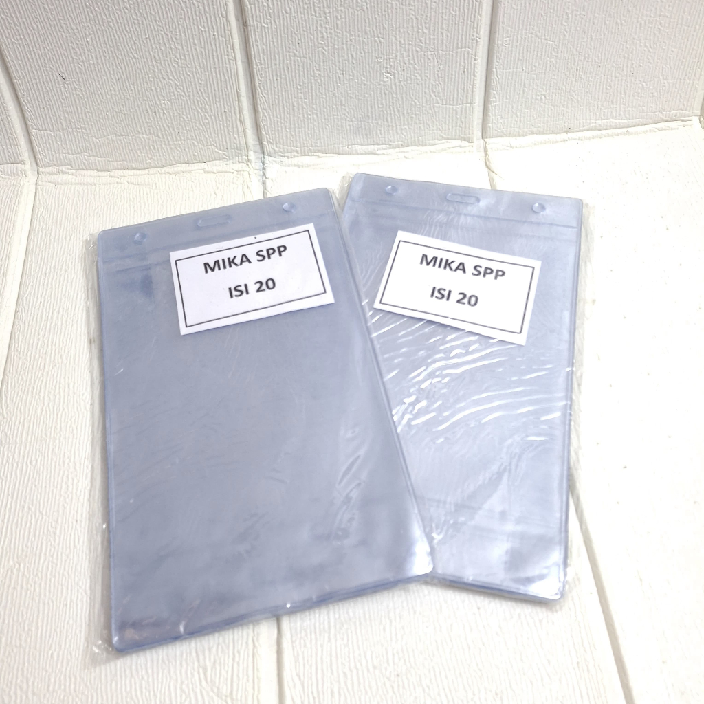 

(100 Pcs ) Sampul mika ID Card besar uk 12 cm x 20cm Berdiri SPP