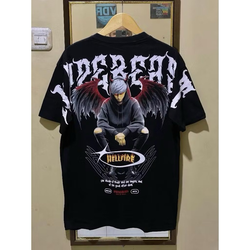 kaos atasan distro motif keren gambar angel lengan pendek