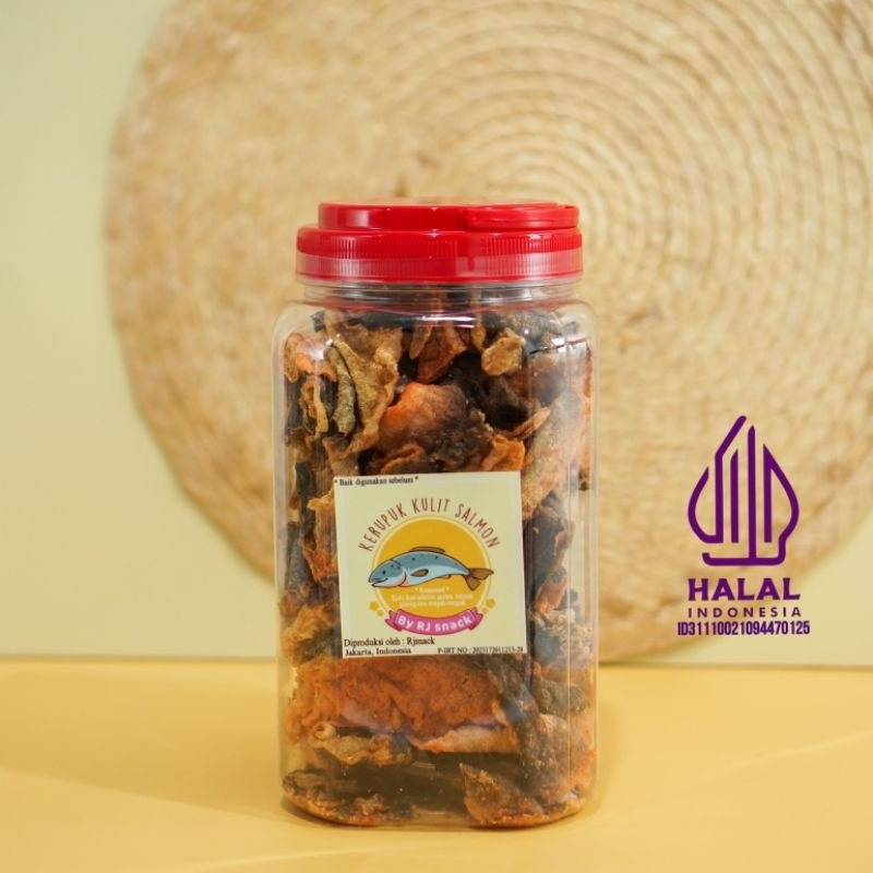 

Kerupuk Kulit Ikan Salmon Rasa Balado Toples Jumbo Cemilan Crunchy