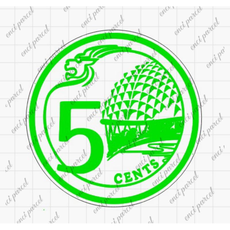 replika koin cents singapura dekorasi hiasan mahar bahan akrilik silver singapore sen coin 5