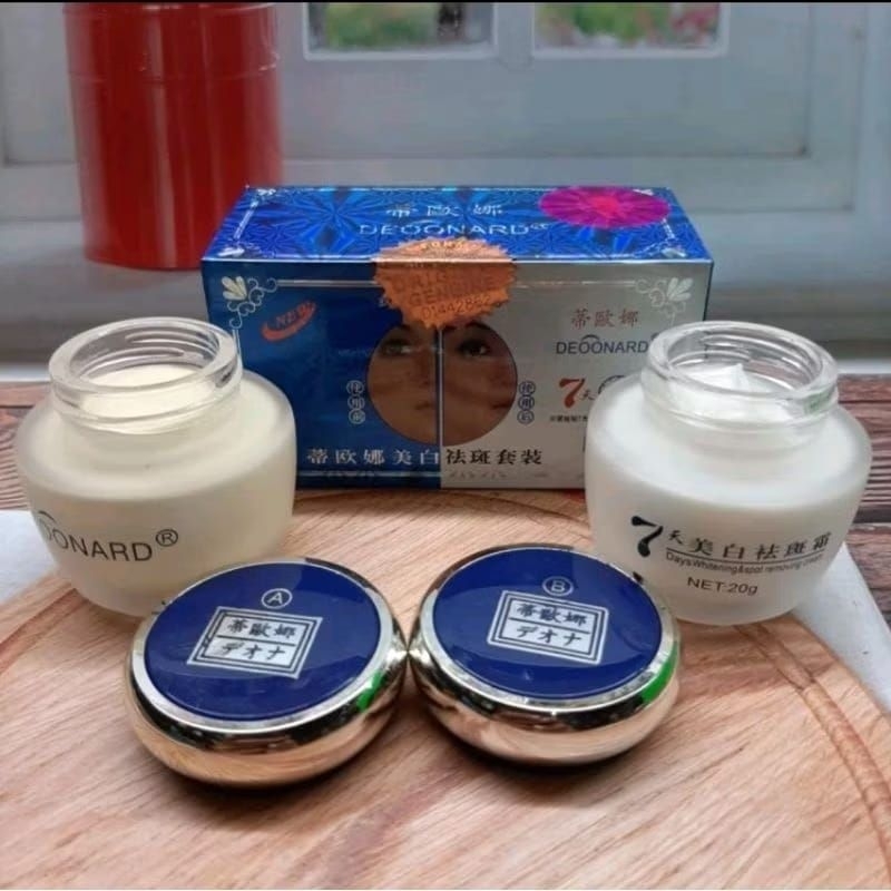 cream deoonard biru set