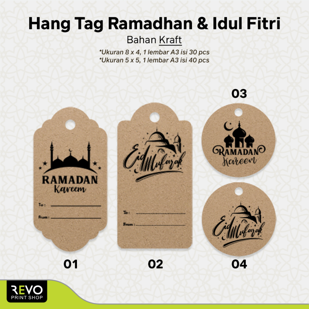 

Cetak Hang Tag Kraft isi 30-40 pcs/Tag Idul Fitri/label kemasan/Tag Lebaran/Tag Ramadhan