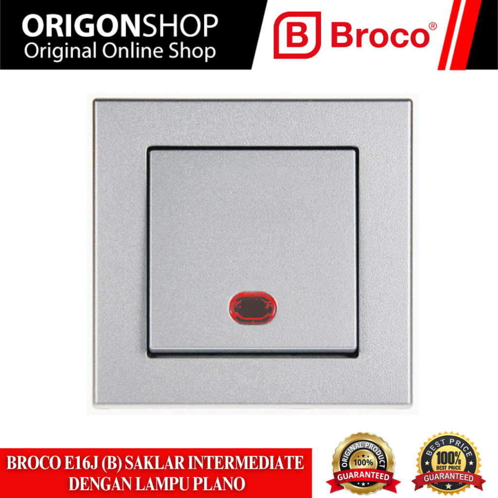 BROCO E16J Saklar Intermediate Dengan Lampu Plano