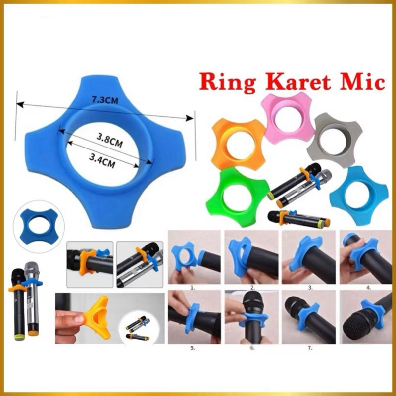 Ring Karet Microphone Silicone Holder Gelang Karet Mic Karaoke Anti Slip