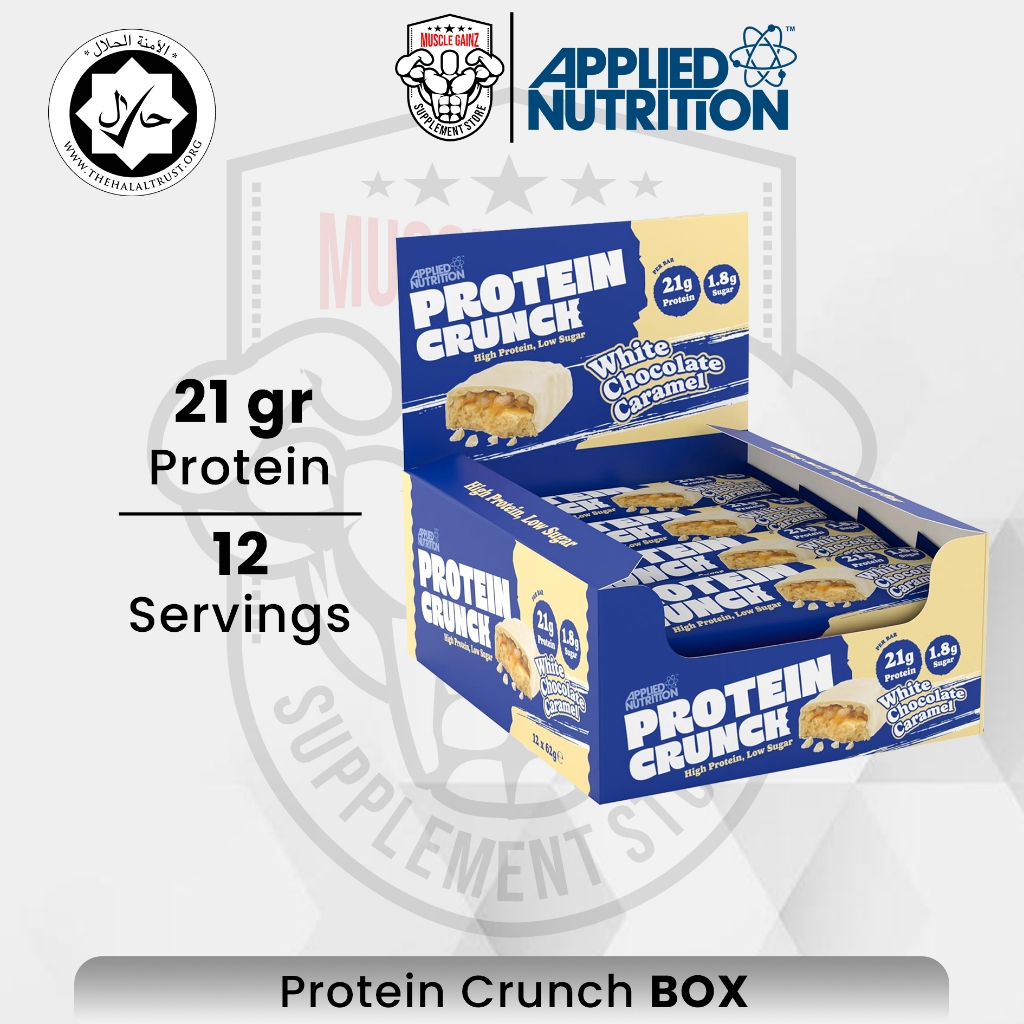 

Applied Nutrition Protein Crunch Bar BOX Protein Snack Diet Cemilan Diet