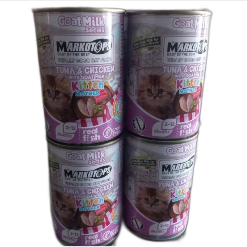 Makanan/pakan kucing/cat food wet markotops kitten kaleng 400gr