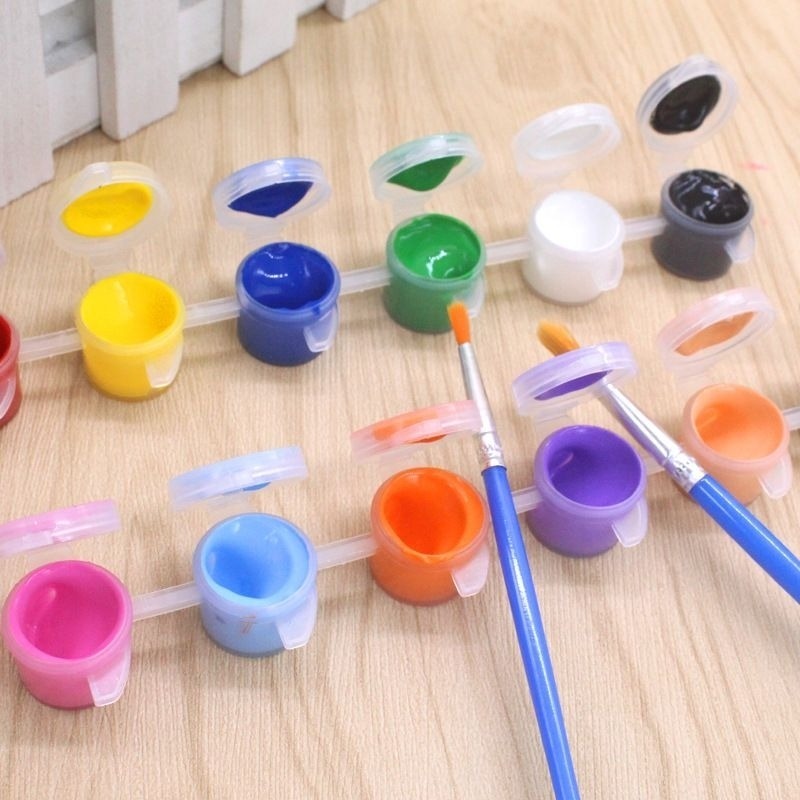 

HLM - Cat Lukis Kecil / Akrilik / Acrylic Paint Set 6 / 12 Warna / Cat Akrilik Kanvas Lukis Canvas Paint Acrylic Color 3 ml