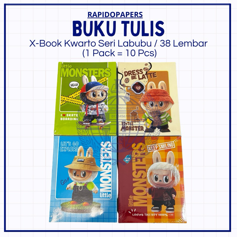 

Buku Tulis Labubu Isi 38 Lembar X-BOOK | 1 Pack isi 10 Buku | Alat tulis Kantor