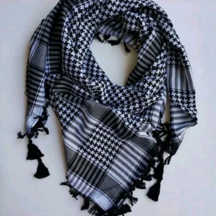 KODE X55Y Sorban Segi 4 Almas Hitam Rumbai  Sorban Arab Hitam Putih  Sorban Warna Merah Putih Sorban