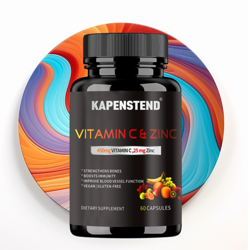 KAPENSTEND Vitamin C + Zinc - Nutrisi Optimal untuk Imunitas, 1000mg Vitamin C & 15mg Zinc, 60 Kapsu