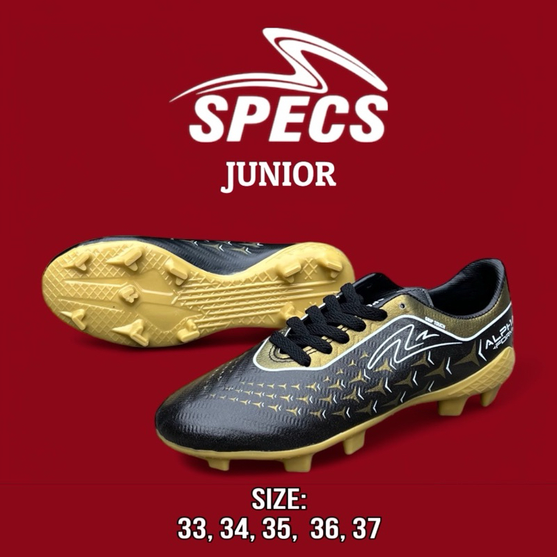 Sepatu Bola Anak Junior Specs Acc Alpha Elite Pro Lightspeed Terbaru Reborn Warna Hitam Gold
